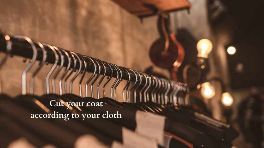 Cut your coat according to your cloth