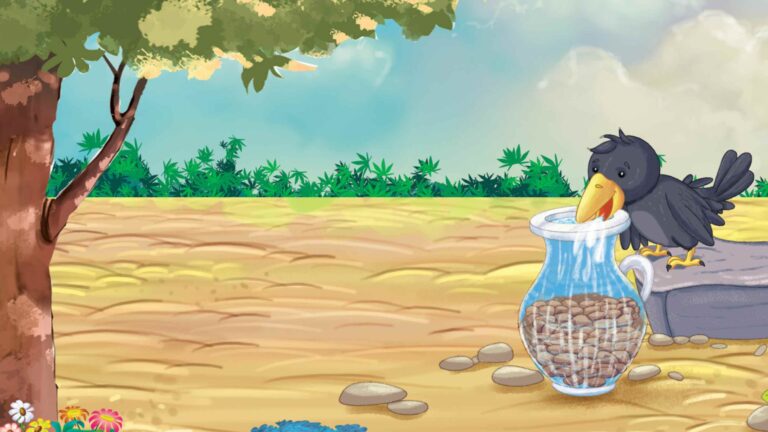 thirsty crow story in english 10 lines with moral